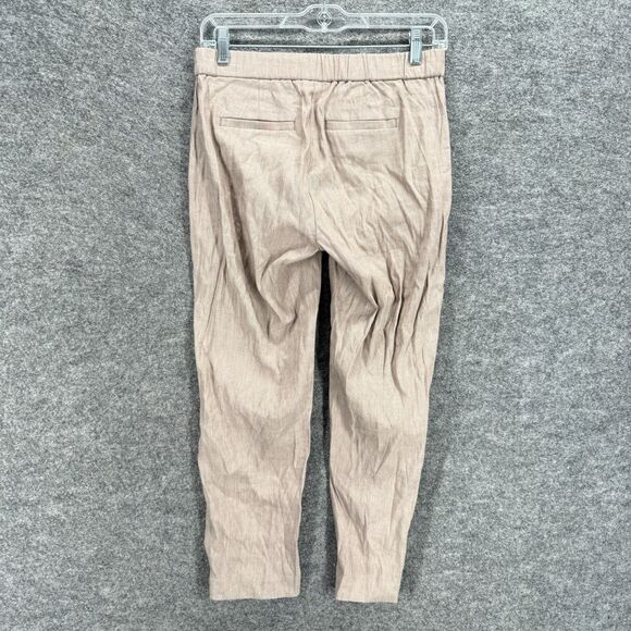 New J. Jill Pants Women PXS Petite Beige Mid Rise Flat Front Linen Stretch - Picture 2 of 9